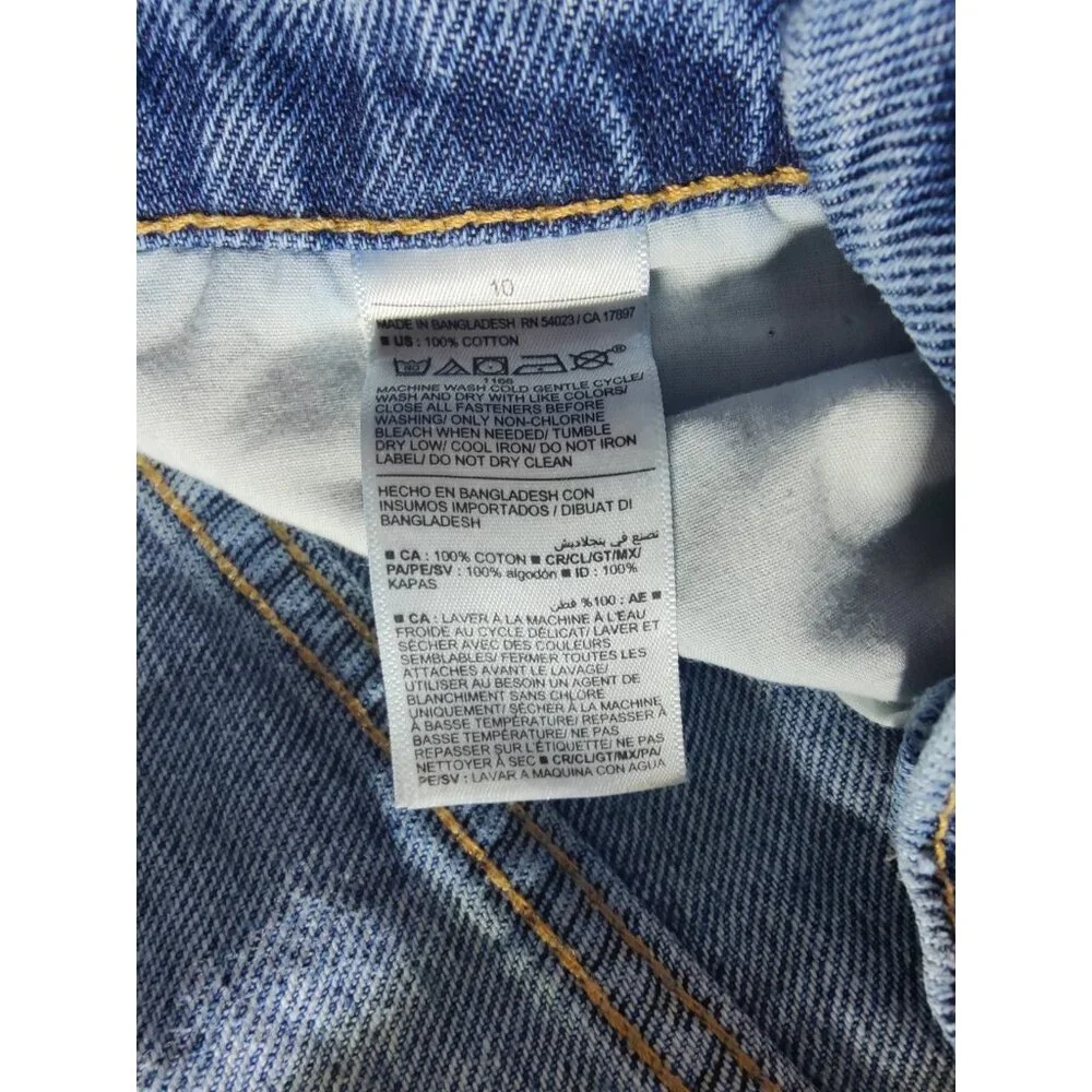 Old Navy Extra-High Rise Baggy Wide Leg Distressed Medium Wash‎ Jeans 10 - Picture 5 of 6
